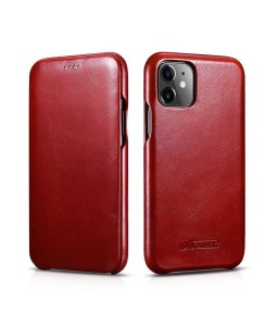 iPhone 11 flipcover i ægte Rød læder