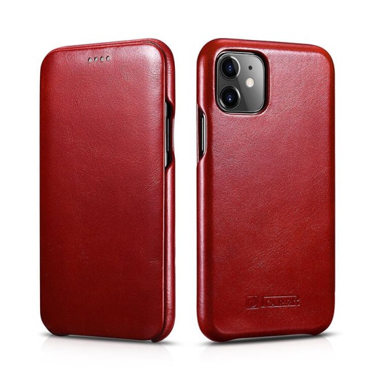 Making forsigtigt Luftfart Flot rød iPhone 11 læder flipcover i ægte læder | Fri fragt