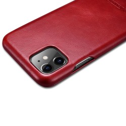 iPhone 11 flipcover i ægte Rød læder