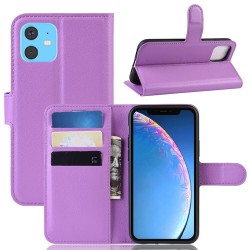 iPhone 11 læder cover pung lilla flipcover