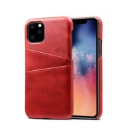 iPhone 11 læder cover i rød med kort holder