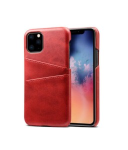 iPhone 11 læder cover i rød med kort holder