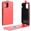 iPhone 12 mini vertical flip læder cover rød