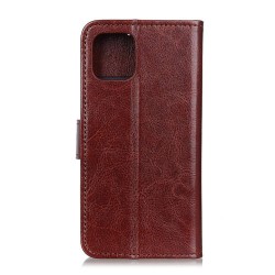 iPhone 12 mini læder flip cover / pung i brun