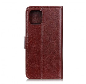 iPhone 12 mini læder flip cover / pung i brun