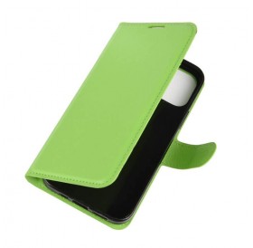 iPhone 12 mini læder flip cover / pung i grøn