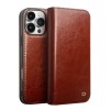 iPhone 16 Pro flipcover i ægte brun læder