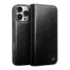 iPhone 16 Pro flipcover i ægte sort læder