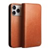 iPhone 17 Pro flipcover i ægte lyst brun læder