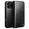 iPhone 17 Pro flipcover i ægte sort læder