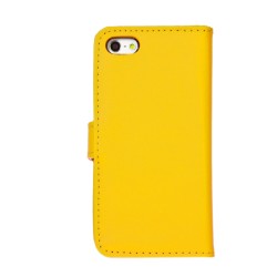 iPhone 5 læder etui gul incl. stylus og skærmbeskytter
