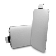 iPhone SE læder sleeve med hjælpestrop i hvid