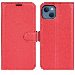 iPhone 14 læder cover pung rød flipcover