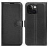 iPhone 15 læder cover pung sort flipcover