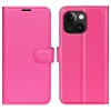 iPhone 15 Pro læder cover pung rosa flipcover