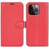 iPhone 15 Pro læder cover pung rød flipcover